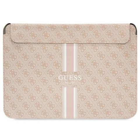 Pokrowiec Guess 4G Printed Stripes na laptopa 16" - różowy