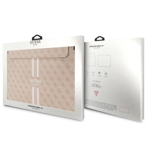 Pokrowiec Guess 4G Printed Stripes na laptopa 16" - różowy