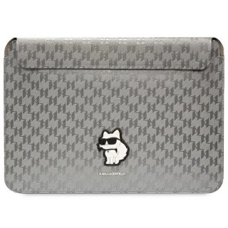 Pokrowiec Karl Lagerfeld Saffiano Monogram Choupette na laptopa 14" - srebrny