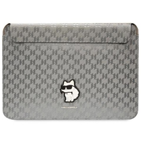 Pokrowiec Karl Lagerfeld Saffiano Monogram Choupette na laptopa 14" - srebrny Pokrowiec Karl Lagerfeld Saffiano Monogram Choupette na laptopa 14" - srebrny