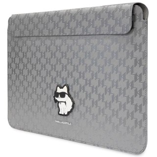 Pokrowiec Karl Lagerfeld Saffiano Monogram Choupette na laptopa 14" - srebrny