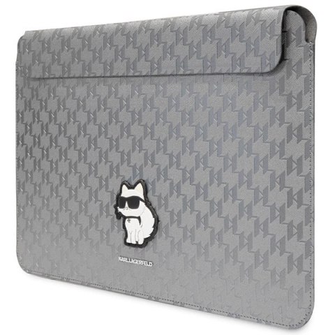 Pokrowiec Karl Lagerfeld Saffiano Monogram Choupette na laptopa 14" - srebrny Pokrowiec Karl Lagerfeld Saffiano Monogram Choupette na laptopa 14" - srebrny