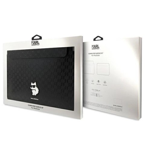Pokrowiec Karl Lagerfeld Saffiano Monogram Choupette na laptopa 16" - czarny Pokrowiec Karl Lagerfeld Saffiano Monogram Choupette na laptopa 16" - czarny