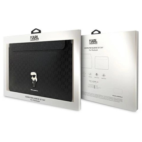 Pokrowiec Karl Lagerfeld Saffiano Monogram Ikonik na laptopa 14" - czarny Pokrowiec Karl Lagerfeld Saffiano Monogram Ikonik na laptopa 14" - czarny