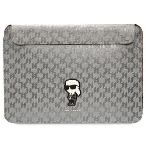 Pokrowiec Karl Lagerfeld Saffiano Monogram Ikonik na laptopa 14" - srebrny Pokrowiec Karl Lagerfeld Saffiano Monogram Ikonik na laptopa 14" - srebrny