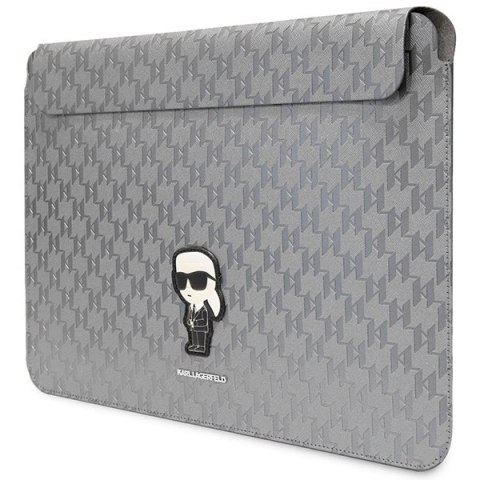 Pokrowiec Karl Lagerfeld Saffiano Monogram Ikonik na laptopa 14" - srebrny Pokrowiec Karl Lagerfeld Saffiano Monogram Ikonik na laptopa 14" - srebrny