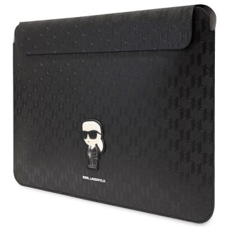 Pokrowiec Karl Lagerfeld Saffiano Monogram Ikonik na laptopa 16" - czarny