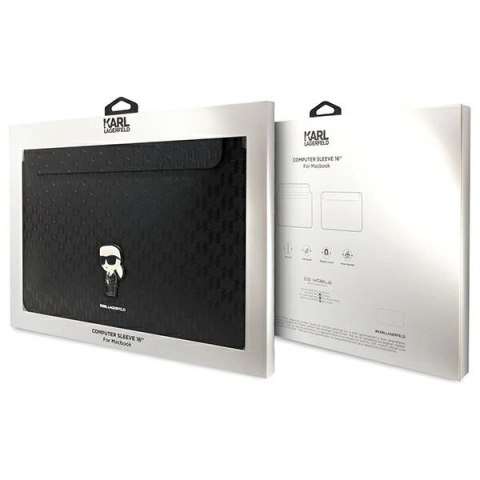 Pokrowiec Karl Lagerfeld Saffiano Monogram Ikonik na laptopa 16" - czarny Pokrowiec Karl Lagerfeld Saffiano Monogram Ikonik na laptopa 16" - czarny