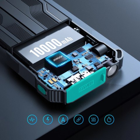Powerbank 10000mAh Joyroom JR-L016 z wbudowanymi kablami USB-C/micro USB/Lightning - czarny Powerbank 10000mAh Joyroom JR-L016 z wbudowanymi kablami USB-C/micro USB/Lightning - czarny