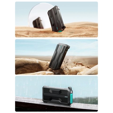Powerbank 10000mAh Joyroom JR-L016 z wbudowanymi kablami USB-C/micro USB/Lightning - czarny Powerbank 10000mAh Joyroom JR-L016 z wbudowanymi kablami USB-C/micro USB/Lightning - czarny