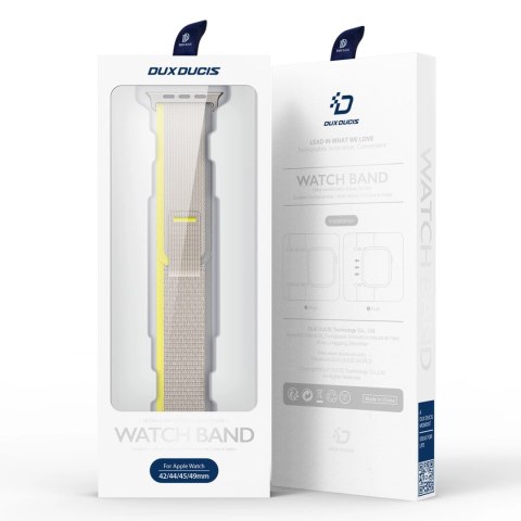Sportowy pasek na rzepy do Apple Watch 9 / 8 / 7 / 6 / SE / 5 / 4 / 3 / 2 / 1 (38, 40, 41 mm) Dux Ducis Strap YJ Version - żółto