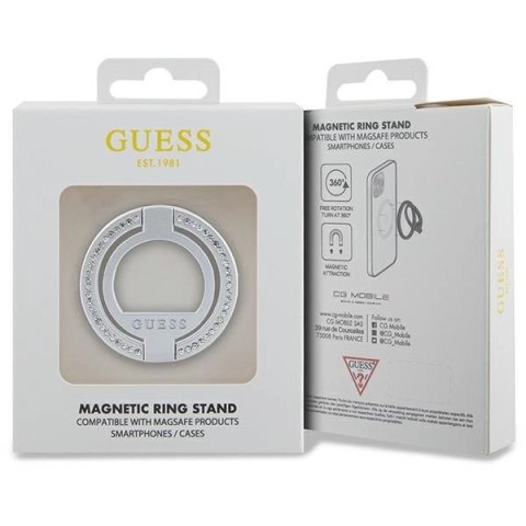 Uchwyt Guess MagSafe Ring Rhinestone - srebrny