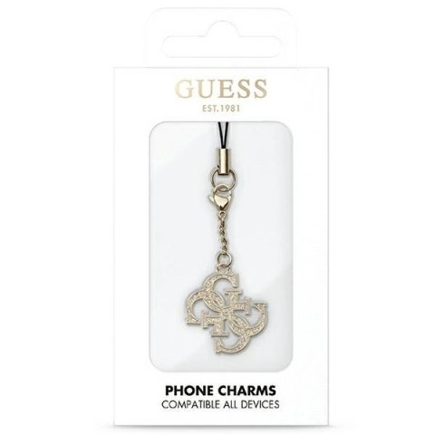 Zawieszka Guess 4G Glitter Charm - złota