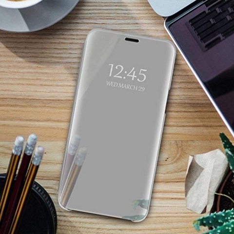 Etui Smart Clear View do Samsung Galaxy A14 4G / A14 5G srebrne Etui Smart Clear View do Samsung Galaxy A14 4G / A14 5G srebrne