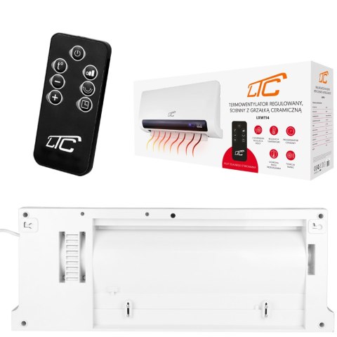 Kurtyna wietrzna LTC - termowentylator z grzałką ceramiczną 1100/2200W - 230V z pilotem Kurtyna wietrzna LTC - termowentylator z grzałką ceramiczną 1100/2200W - 230V z pilotem