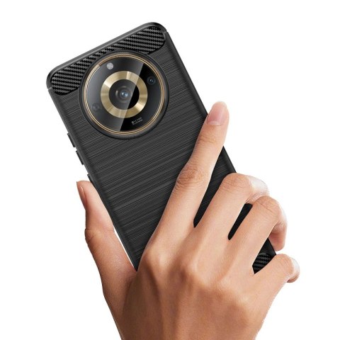 Elastyczne etui wzór karbon do Realme 11 Carbon Case - czarne