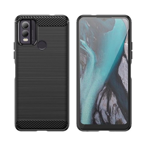 Etui silikonowe Carbon Case do Nokia C22 - czarne Etui silikonowe Carbon Case do Nokia C22 - czarne