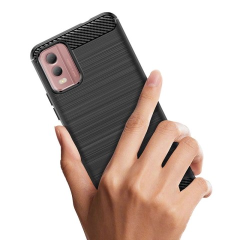 Etui silikonowe Carbon Case do Nokia C32 - czarne Etui silikonowe Carbon Case do Nokia C32 - czarne