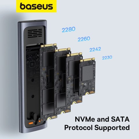 Kieszeń na dysk SSD Baseus FlyJoy Series M.2 NVMe 10 Gb/s - szara Kieszeń na dysk SSD Baseus FlyJoy Series M.2 NVMe 10 Gb/s - szara