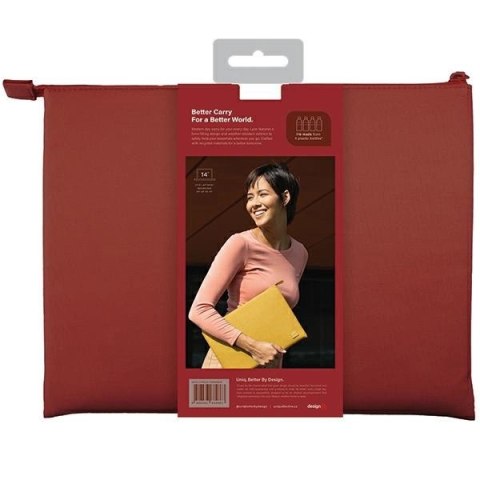 Pokrowiec UNIQ Lyon Waterproof RPET na laptopa 14" - czerwony Pokrowiec UNIQ Lyon Waterproof RPET na laptopa 14" - czerwony