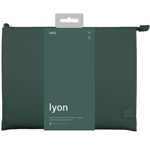 Pokrowiec UNIQ Lyon Waterproof RPET na laptopa 14" - zielony