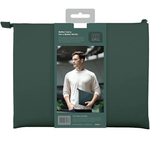 Pokrowiec UNIQ Lyon Waterproof RPET na laptopa 14" - zielony