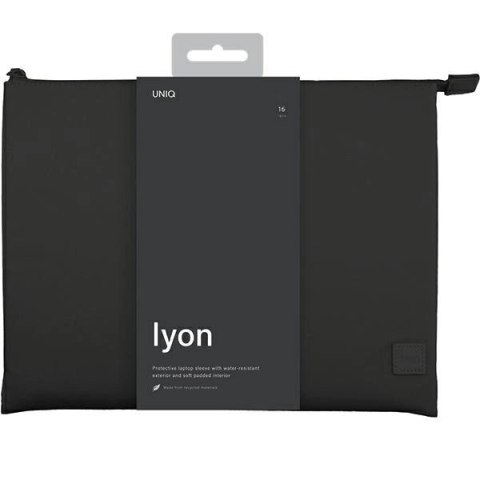 Pokrowiec UNIQ Lyon Waterproof RPET na laptopa 16" - czarny