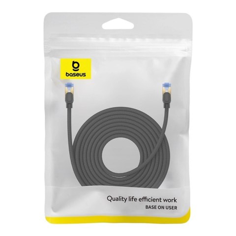 Baseus szybki kabel internetowy RJ45 cat.7 10Gbps 10m pleciony czarny Baseus szybki kabel internetowy RJ45 cat.7 10Gbps 10m pleciony czarny