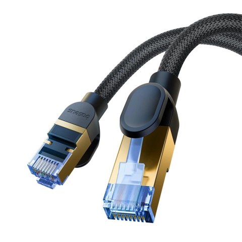 Baseus szybki kabel internetowy RJ45 cat.7 10Gbps 10m pleciony czarny Baseus szybki kabel internetowy RJ45 cat.7 10Gbps 10m pleciony czarny