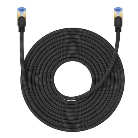 Baseus szybki kabel internetowy RJ45 cat.7 10Gbps 15m pleciony czarny Baseus szybki kabel internetowy RJ45 cat.7 10Gbps 15m pleciony czarny