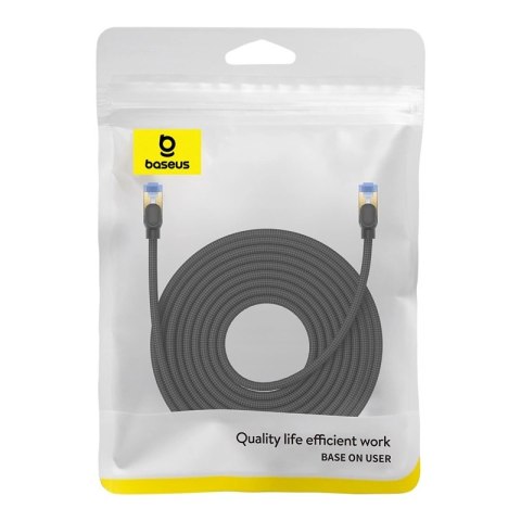 Baseus szybki kabel internetowy RJ45 cat.7 10Gbps 15m pleciony czarny Baseus szybki kabel internetowy RJ45 cat.7 10Gbps 15m pleciony czarny