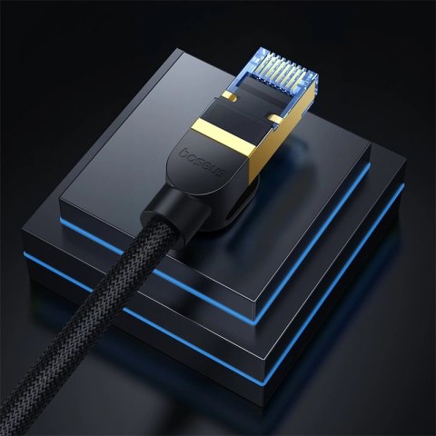 Baseus szybki kabel internetowy RJ45 cat.7 10Gbps 15m pleciony czarny Baseus szybki kabel internetowy RJ45 cat.7 10Gbps 15m pleciony czarny