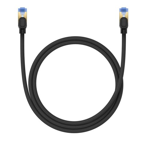 Baseus szybki kabel internetowy RJ45 cat.7 10Gbps 1m pleciony czarny Baseus szybki kabel internetowy RJ45 cat.7 10Gbps 1m pleciony czarny