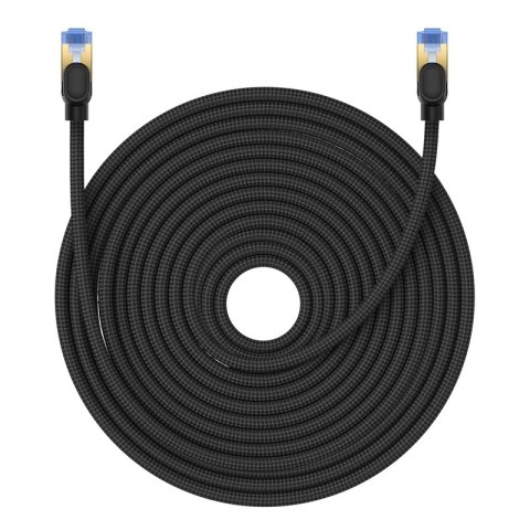 Baseus szybki kabel internetowy RJ45 cat.7 10Gbps 25m pleciony czarny Baseus szybki kabel internetowy RJ45 cat.7 10Gbps 25m pleciony czarny