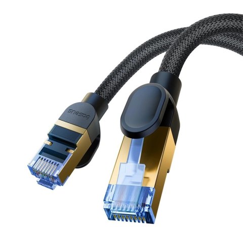 Baseus szybki kabel internetowy RJ45 cat.7 10Gbps 25m pleciony czarny Baseus szybki kabel internetowy RJ45 cat.7 10Gbps 25m pleciony czarny