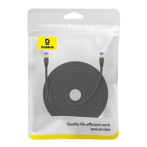 Baseus szybki kabel internetowy RJ45 cat.7 10Gbps 25m pleciony czarny Baseus szybki kabel internetowy RJ45 cat.7 10Gbps 25m pleciony czarny