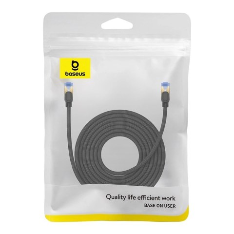 Baseus szybki kabel internetowy RJ45 cat.7 10Gbps 8m pleciony czarny Baseus szybki kabel internetowy RJ45 cat.7 10Gbps 8m pleciony czarny