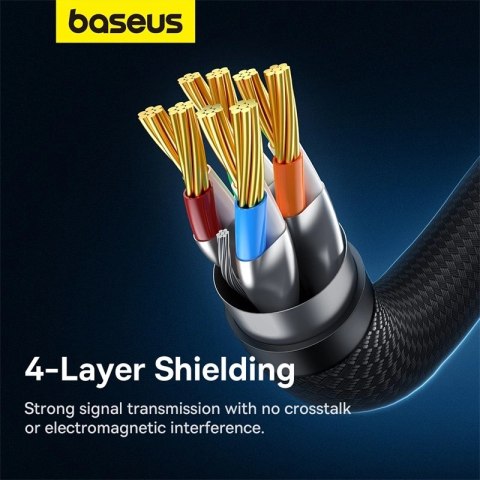 Baseus szybki kabel internetowy RJ45 cat.7 10Gbps 8m pleciony czarny Baseus szybki kabel internetowy RJ45 cat.7 10Gbps 8m pleciony czarny