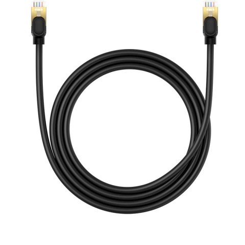 Baseus szybki kabel sieciowy RJ-45 cat.8 40Gbps 1.5m okrągły - czarny Baseus szybki kabel sieciowy RJ-45 cat.8 40Gbps 1.5m okrągły - czarny