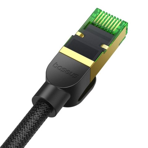 Baseus szybki kabel sieciowy RJ45 cat. 8 40Gbps 8m pleciony czarny Baseus szybki kabel sieciowy RJ45 cat. 8 40Gbps 8m pleciony czarny