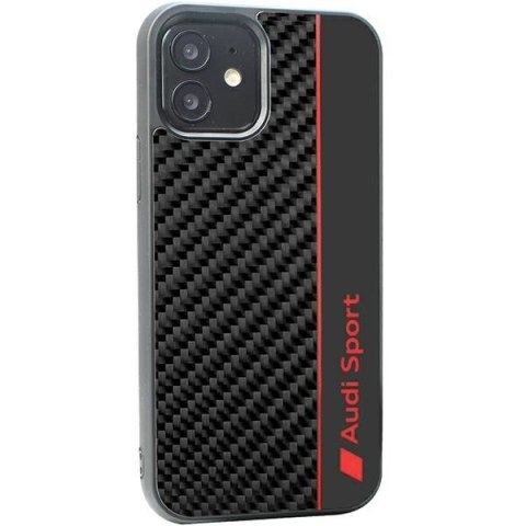Etui Audi Carbon Fiber Stripe na iPhone 12 / iPhone 12 Pro - czarne
