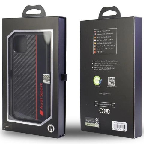 Etui Audi Carbon Fiber Stripe na iPhone 12 / iPhone 12 Pro - czarne
