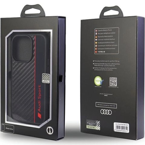 Etui Audi Carbon Fiber Stripe na iPhone 13 Pro Max - czarne