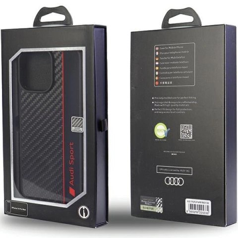 Etui Audi Carbon Fiber Stripe na iPhone 14 Pro Max - czarne