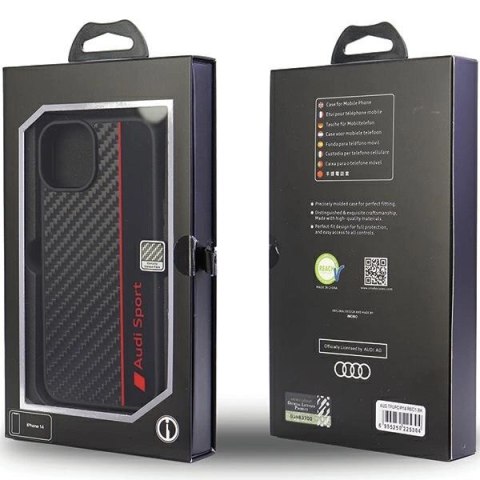 Etui Audi Carbon Fiber Stripe na iPhone 14 - czarne Etui Audi Carbon Fiber Stripe na iPhone 14 - czarne