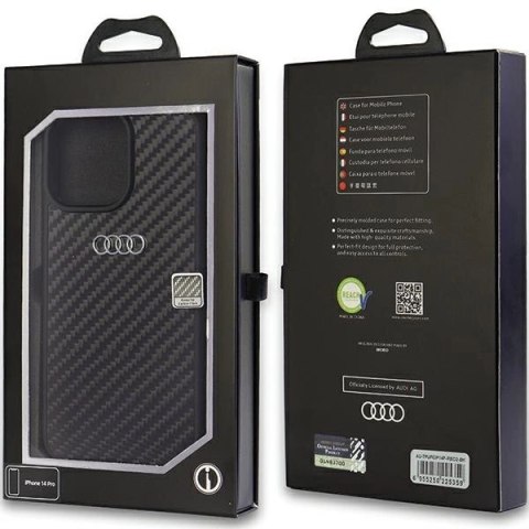 Etui Audi Carbon Fiber na iPhone 14 Pro - czarne Etui Audi Carbon Fiber na iPhone 14 Pro - czarne