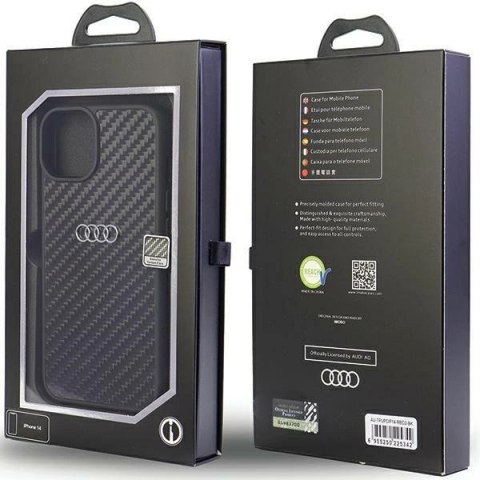 Etui Audi Carbon Fiber na iPhone 14 - czarne Etui Audi Carbon Fiber na iPhone 14 - czarne