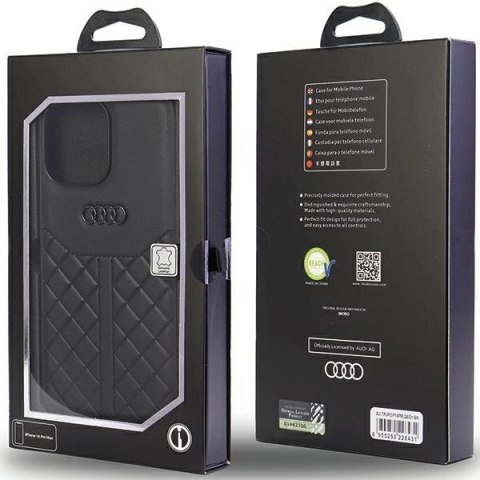 Etui Audi Genuine Leather na iPhone 14 Pro Max - czarne Etui Audi Genuine Leather na iPhone 14 Pro Max - czarne