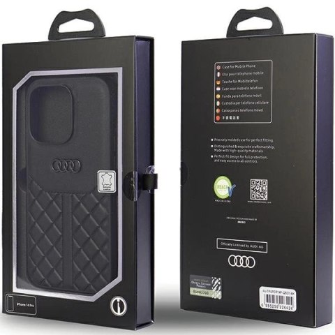 Etui Audi Genuine Leather na iPhone 14 Pro - czarne Etui Audi Genuine Leather na iPhone 14 Pro - czarne