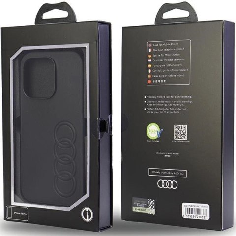 Etui Audi Synthetic Leather na iPhone 14 Pro - czarne Etui Audi Synthetic Leather na iPhone 14 Pro - czarne